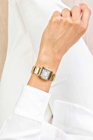 Montre à quartz en acier plaqué ion or jaune - Frederic Graff