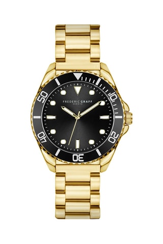 Montre à quartz en acier plaqué ion or jaune - Frederic Graff