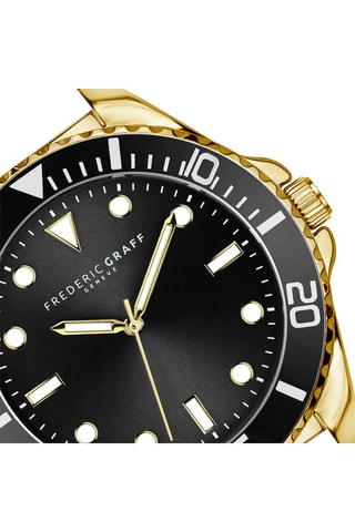 Montre à quartz en acier plaqué ion or jaune - Frederic Graff