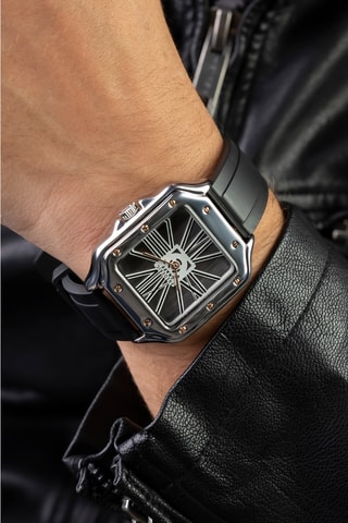 Montre à quartz - Noir et argenté