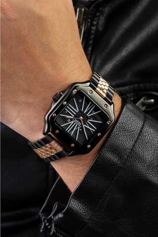 Montre à quartz en acier - Noir