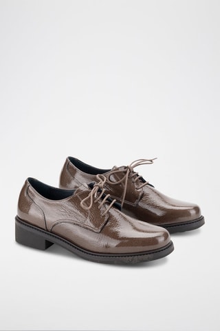 Derbys en cuir verni Rock - Marron