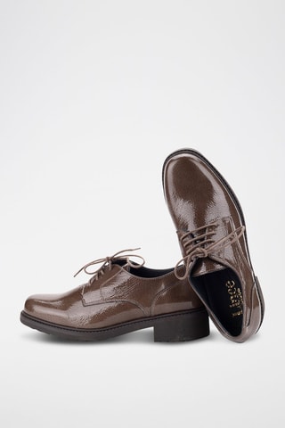 Derbys en cuir verni Rock - Marron