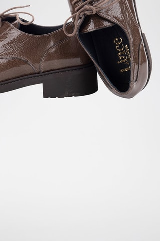 Derbys en cuir verni Rock - Marron