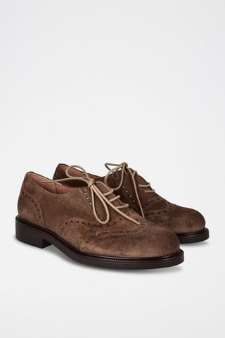 Derbys en cuir nubuck et cuir - Taupe