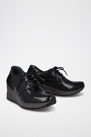 Derbys compensés en cuir - Noir