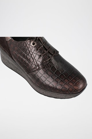 Derbys compensés en cuir - Marron