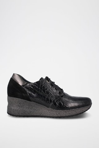 Derbys compensés en cuir - Noir