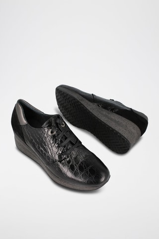 Derbys compensés en cuir - Noir