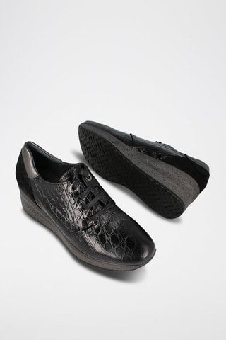 Derbys compensés en cuir - Noir