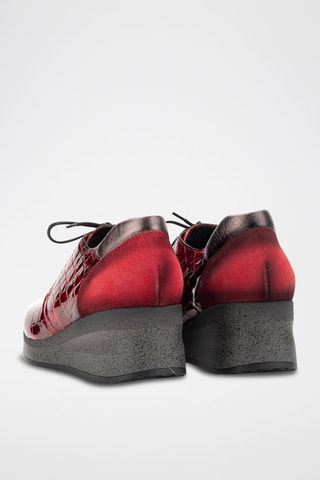 Derbys compensés en cuir - Rouge