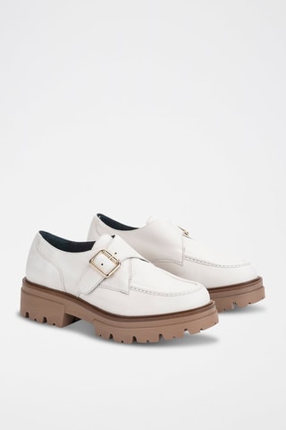 Derbys à talons plateformes en cuir Velvet - Blanc