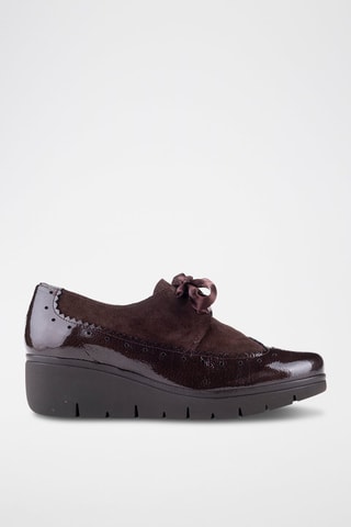 Derbys compensés en cuir verni Rock - Marron