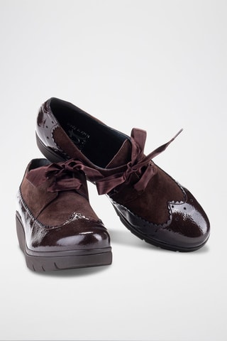 Derbys compensés en cuir verni Rock - Marron