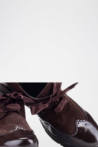 Derbys compensés en cuir verni Rock - Marron