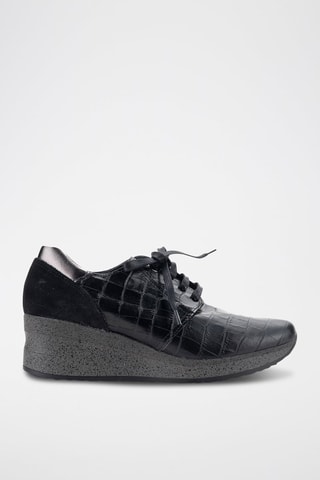 Derbys compensés en cuir - Noir