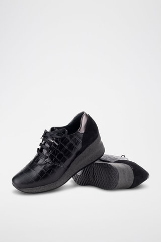 Derbys compensés en cuir - Noir
