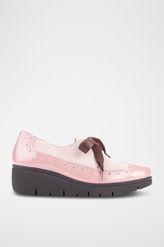 Derbys compensés en cuir - Rose