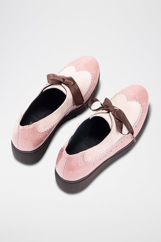 Derbys compensés en cuir - Rose