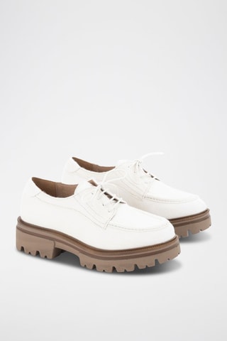 Derbys plateformes en nubuck Michigan - Blanc