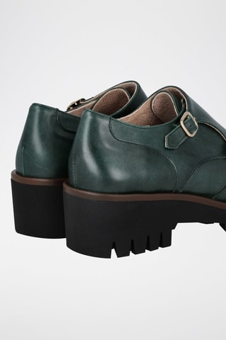 Derbys à boucles plateformes en cuir Corvo - Vert foncé