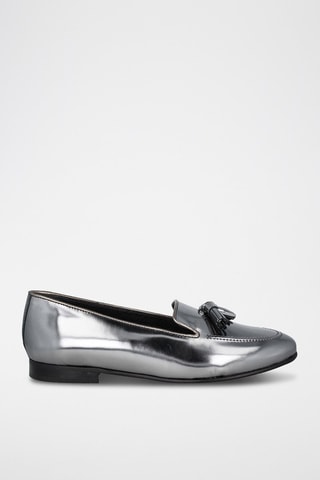 Mocassins vernis en cuir - Argenté