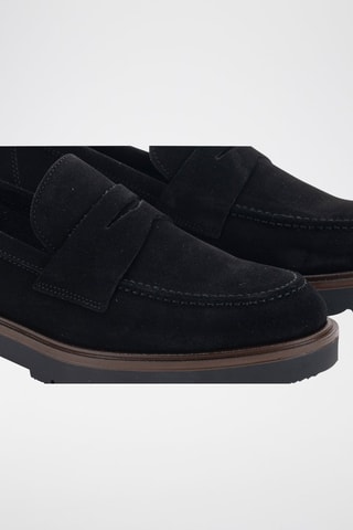 Mocassins à talons en nubuck Serraje - Noir