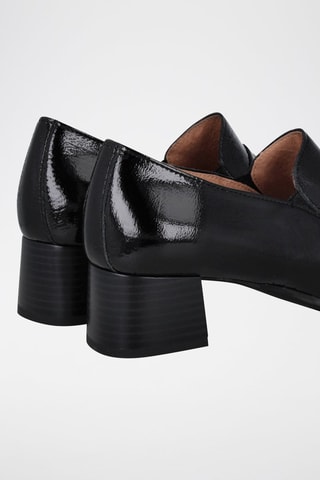 Mocassins à talons en cuir verni Rock - Noir