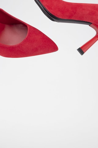 Escarpins en nubuck - Rouge