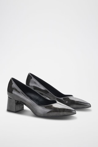 Escarpins en cuir verni Teresa - Gris foncé