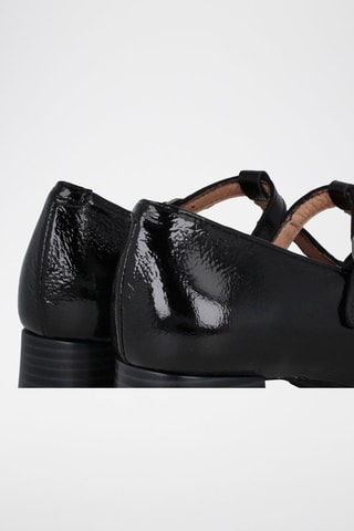 Salomés à talons en cuir verni Regina - Noir