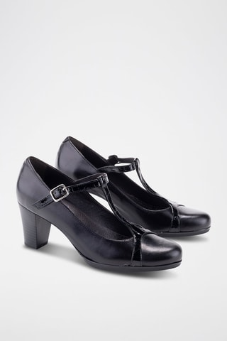 Salomés à talons en cuir Bacardi - Noir