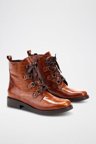 Bottines en cuir - Camel