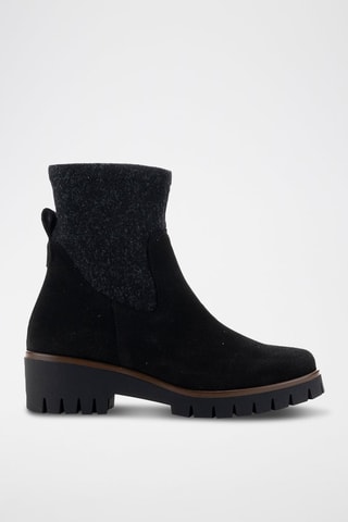 Bottines-chaussettes en nubuck - Noir