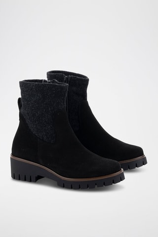 Bottines-chaussettes en nubuck - Noir