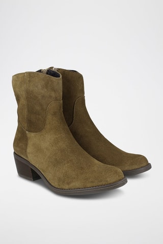 Bottines en nubuck - Kaki
