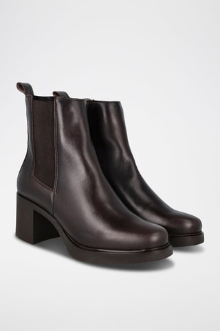 Bottines en cuir Alcora - Marron foncé