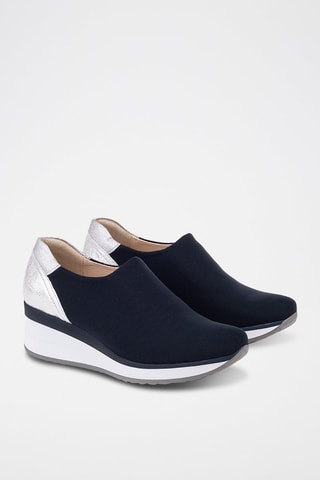 Baskets en cuir - Bleu Marine