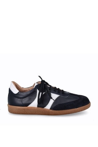 Sneakers en cuir nubuck et cuir napa - Bleu marine