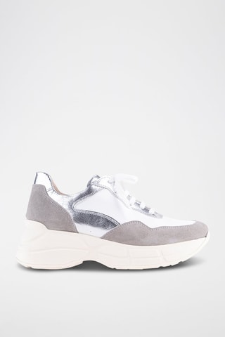 Sneakers en nubuck - Blanc et gris