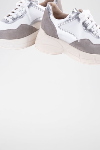 Sneakers en nubuck - Blanc et gris