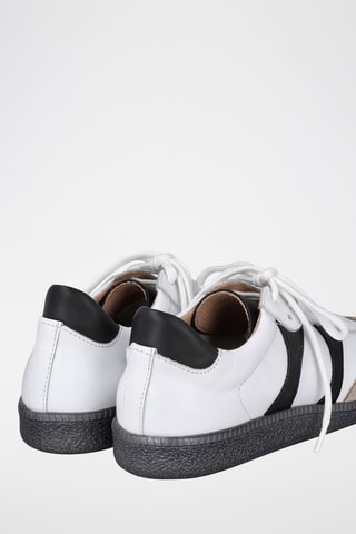 Baskets en cuir - Blanc et gris