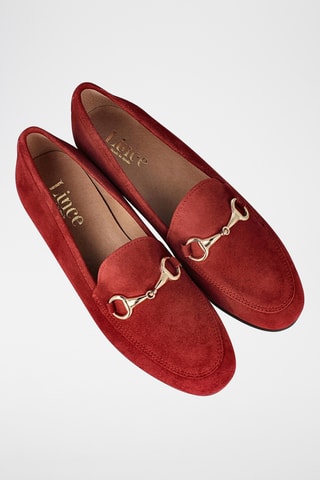 Mocassins en nubuck - Rouge