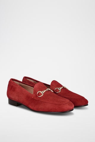 Mocassins en nubuck - Rouge