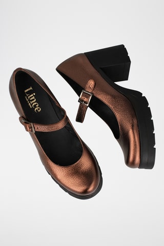 Babies à talons en cuir - Marron