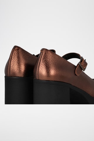 Babies à talons en cuir - Marron