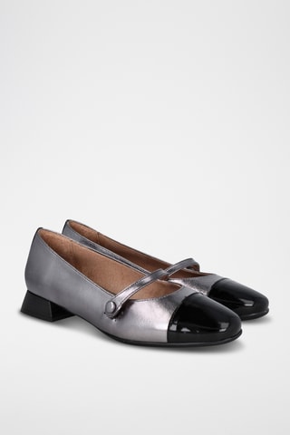 Babies en cuir - Noir et gris