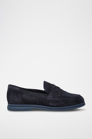 Mocassins en nubuck - Bleu marine