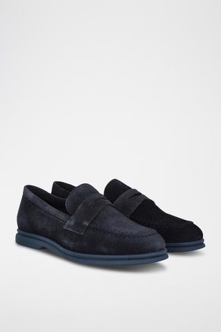 Mocassins en nubuck - Bleu marine