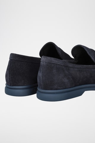 Mocassins en nubuck - Bleu marine